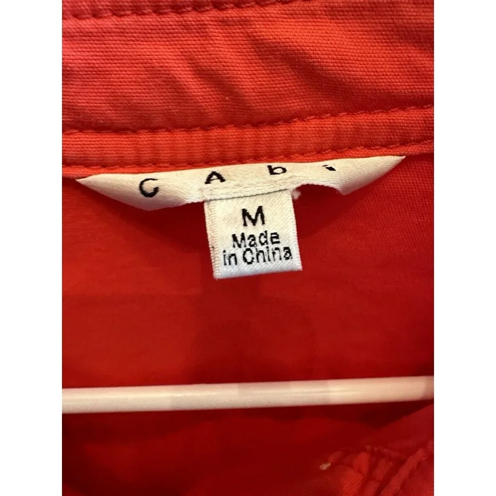 CAbi 727 Taylor‎ Ruffle Back Jacket In Lobster Medium Pockets - Picture 7 of 13